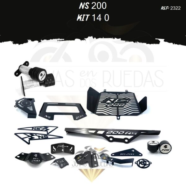 NS 200 kit guarda cadena sliders Lujo filtro aceite
