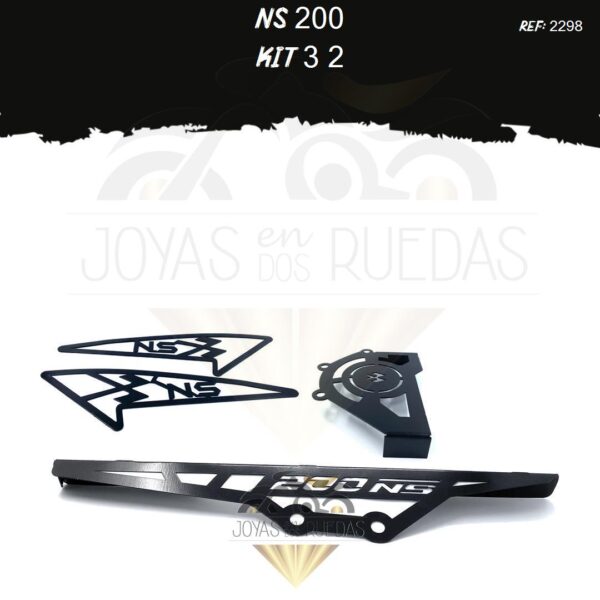 NS 200 kit malla latearal guarda cadena protector piñon