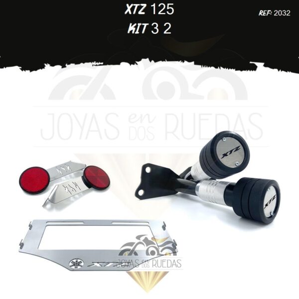 XTZ 125 kit sliders porta placa tragaluz