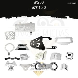 N 250 kit porta placa lujo guardabarro