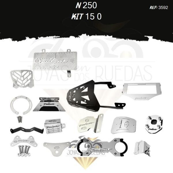 N 250 kit porta placa lujo guardabarro
